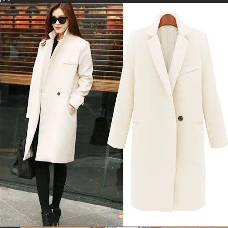 Fashionable And Simple One-button Women's Coat Structured Wool Blazer