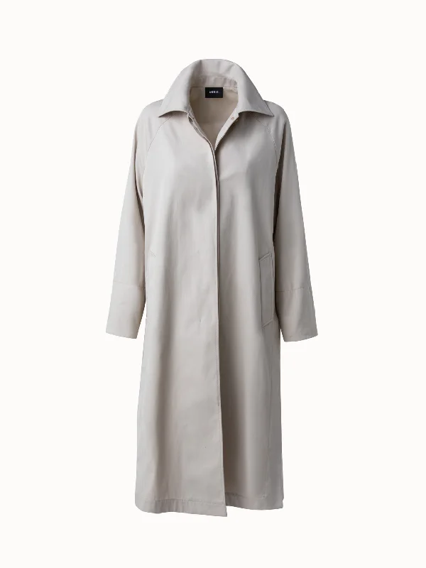 Hannes Cotton Gabardine Coat Open-Knit Duster Coat