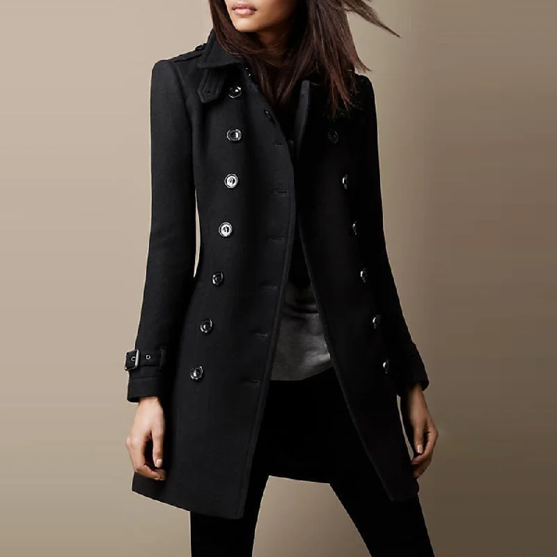 Korean Style Slim Waist Plus Size Woolen Mid-length Woolen Coat Insulated Snow Jacket