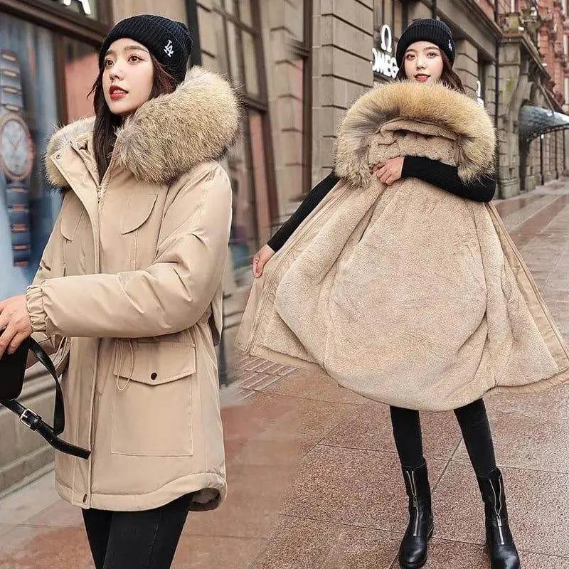 Korean women's cotton coat Sleek Leather Jacket
