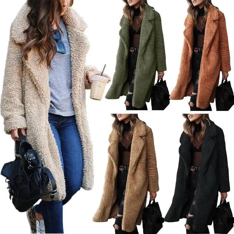 Long sleeve lapel lamb wool coat Relaxed Fit Blazer