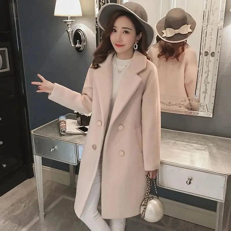 Long woolen coat in the woolen coat Cozy Fleece Hoodie