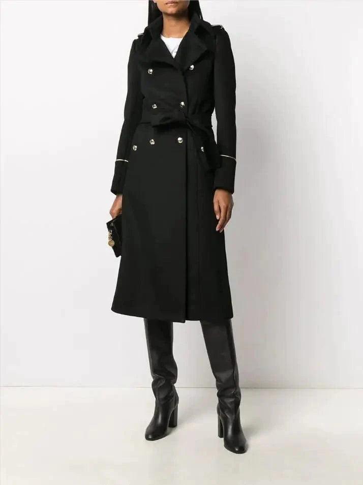 Slim Back Slit Long All-Match Coat Woolen Coat Stylish Bomber Jacket
