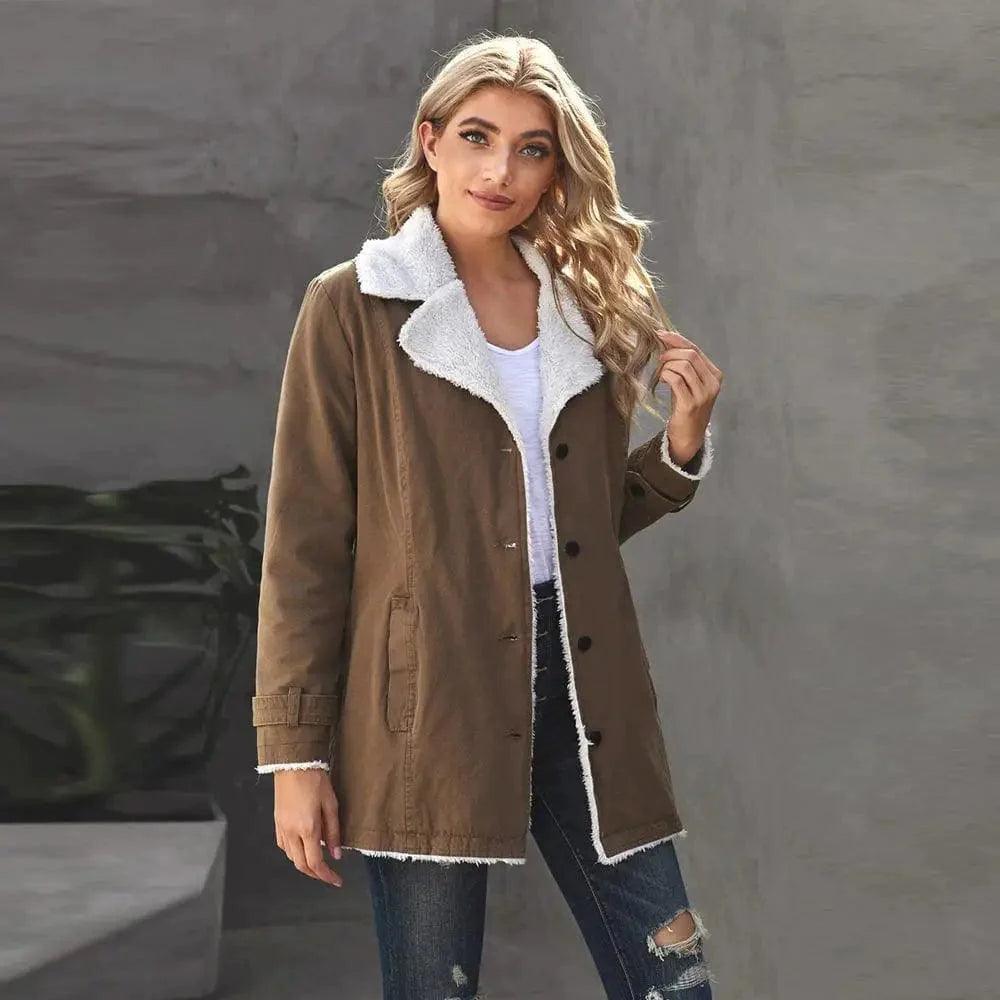 Velvet Coat Women Cross-border Mid-length Lapel Cotton Luxury Cashmere Wrap