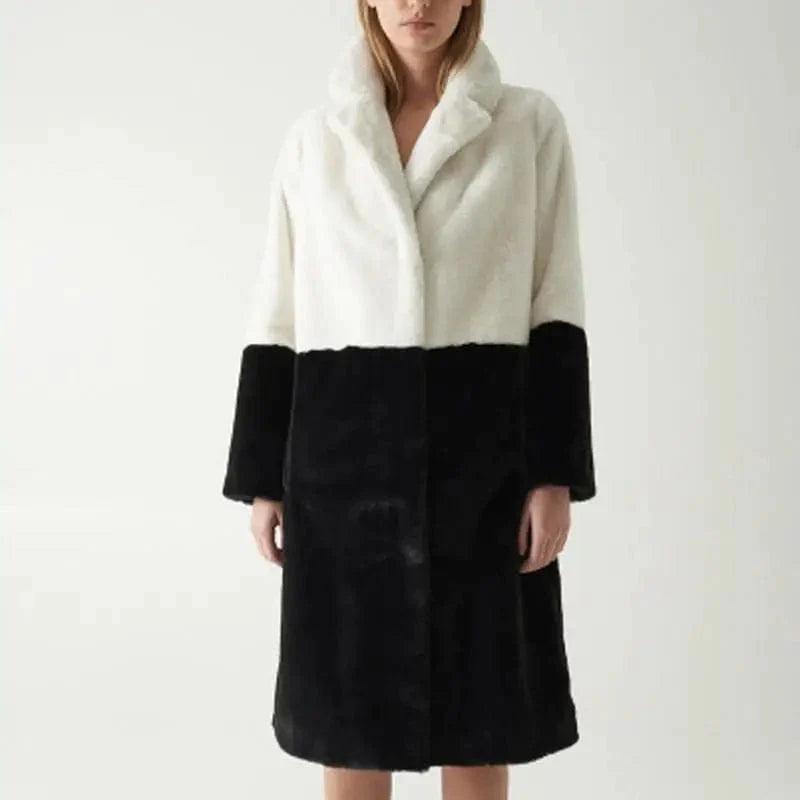 Women's fur warm coat Buttoned Peplum Coat