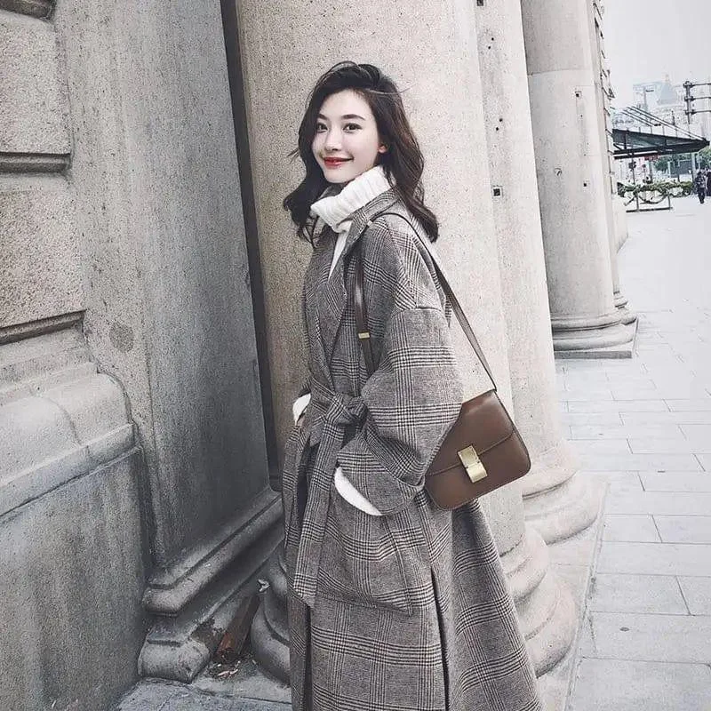 Woolen coat female long section new autumn and winter Korean Cozy Knitted Poncho