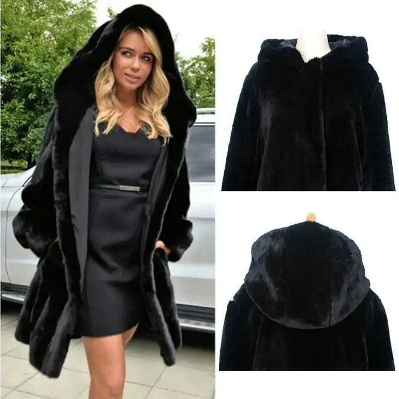 Mink faux fur coat Checkered Wool Shacket