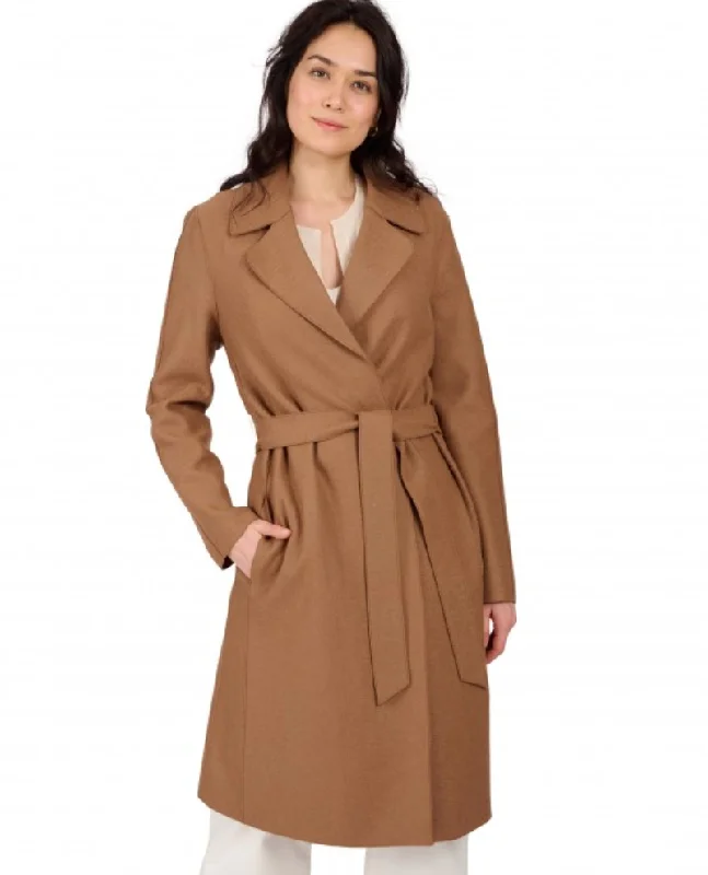 Oakwood Carry Coffee Brown Wool Coat Modern Asymmetric Coat