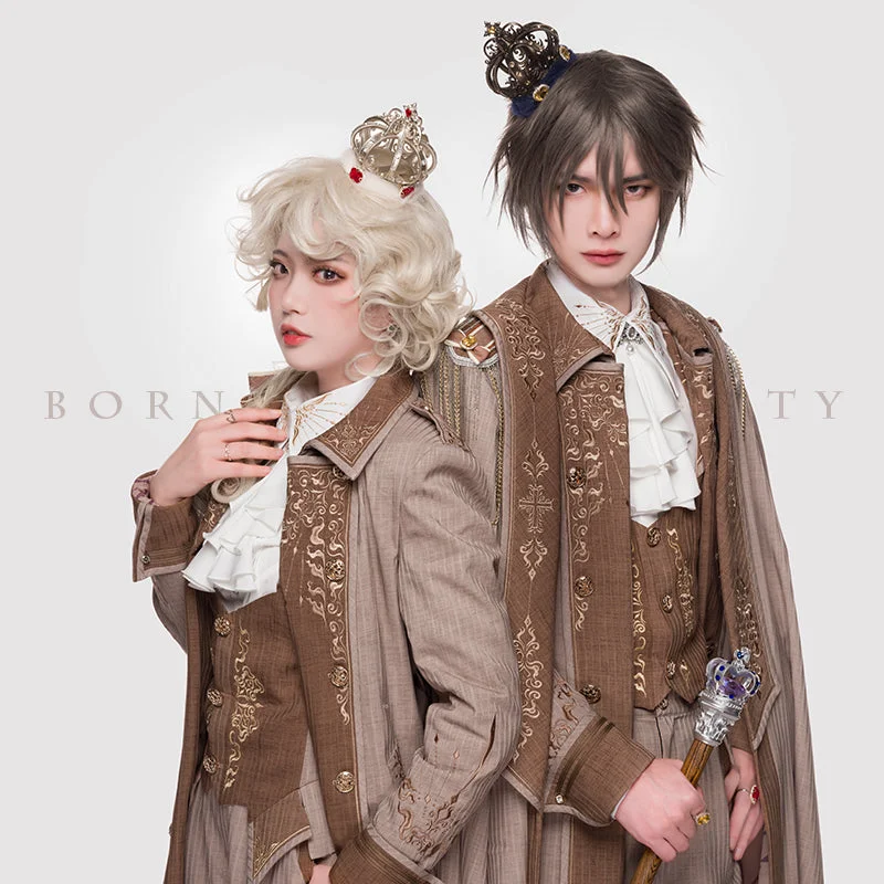 Youpairui~Sheffield~British Military Ouji Lolita Long Coat Full Set Elegant Wool Jacket