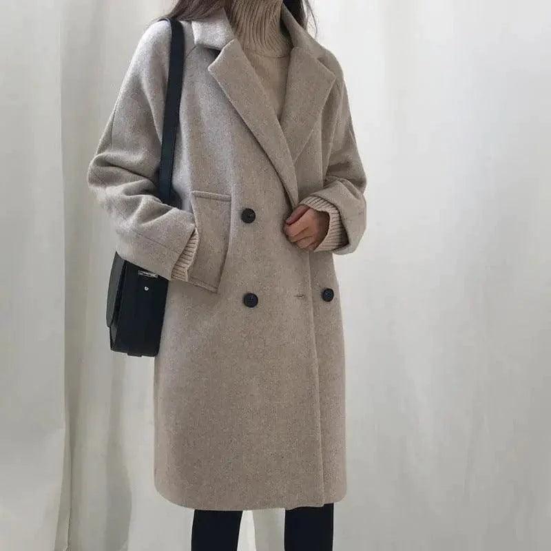 Temperament Slim Mid-length Winter New Product Woolen Coat Belted Midi-Length Coat