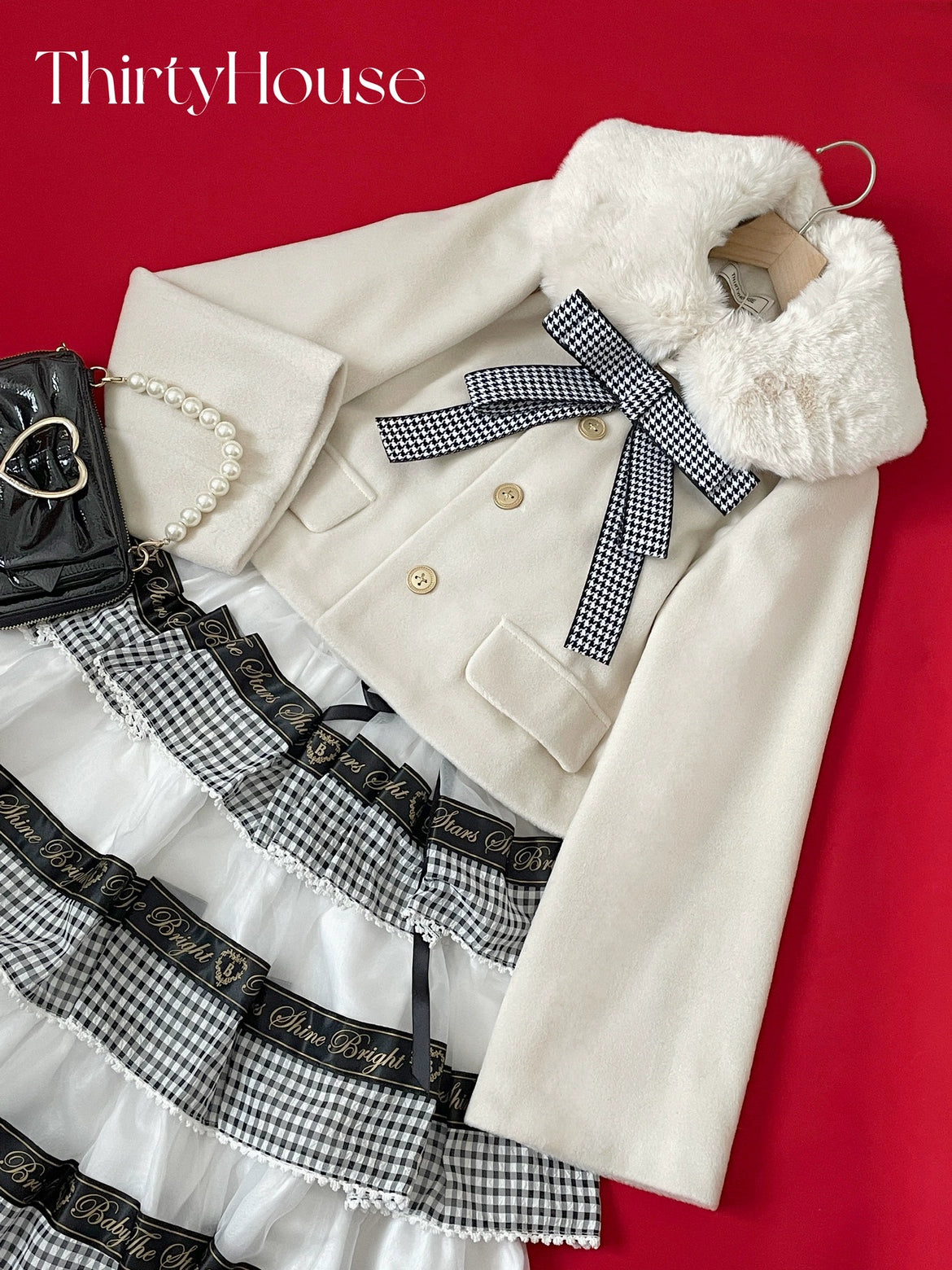 ThirtyHouse~Retro Warm Winter Lolita Wool Coat Short Coat Cozy Fleece Hoodie