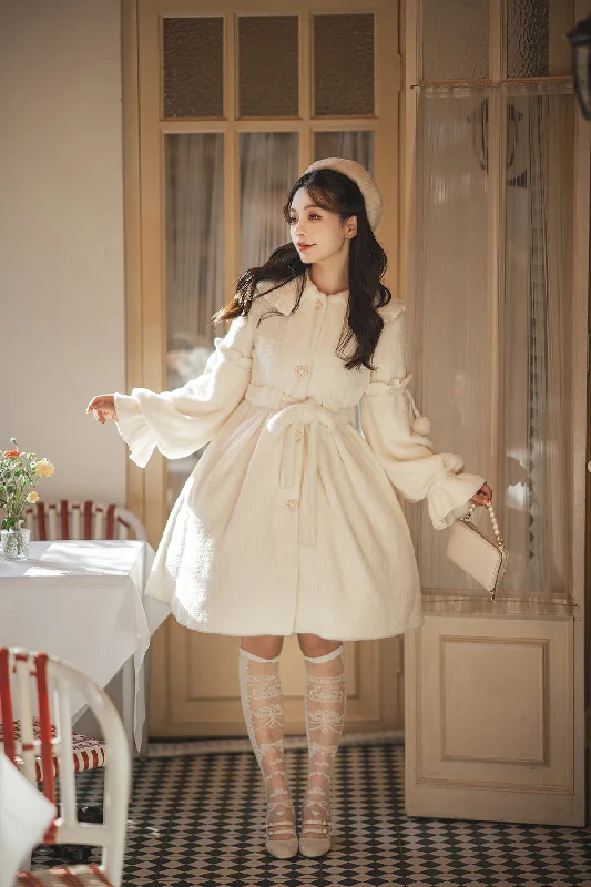 Yuansu~To Warming Sun~Kawaii Lolita Winter Coat Ruched Sleeve Blazer