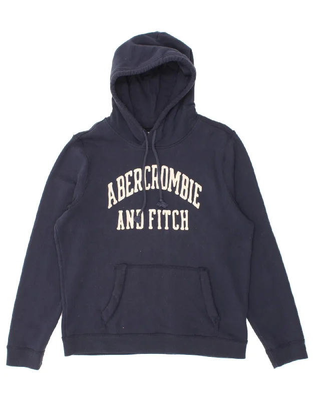 ABERCROMBIE & FITCH Mens Graphic Hoodie Jumper Large Navy Blue Cotton Hooded Sweatshirt Casual Wear Street Style ABERCROMBIE & FITCH Mens Graphic Hoodie Jumper Large Navy Blue Cotton Hooded Sweatshirt Casual Wear Street Style