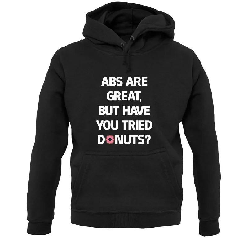 Abs Are Great, Donuts Unisex Hoodie Hoodie with Contrast Stitching Detailed Premium