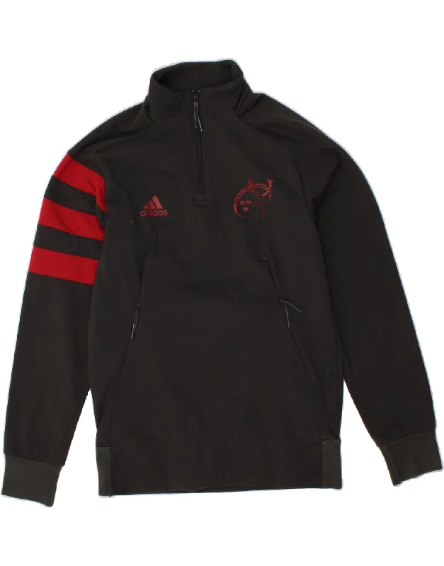 ADIDAS Mens Graphic Zip Neck Sweatshirt Jumper Medium Black Striped Hoodie with High Neck Warm Protective ADIDAS Mens Graphic Zip Neck Sweatshirt Jumper Medium Black Striped Hoodie with High Neck Warm Protective