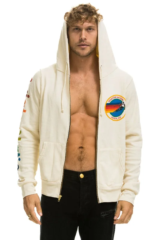 AVIATOR NATION ASPEN HOODIE - VINTAGE WHITE Hoodie with Raglan Sleeves Sporty Comfortable AVIATOR NATION ASPEN HOODIE - VINTAGE WHITE Hoodie with Raglan Sleeves Sporty Comfortable