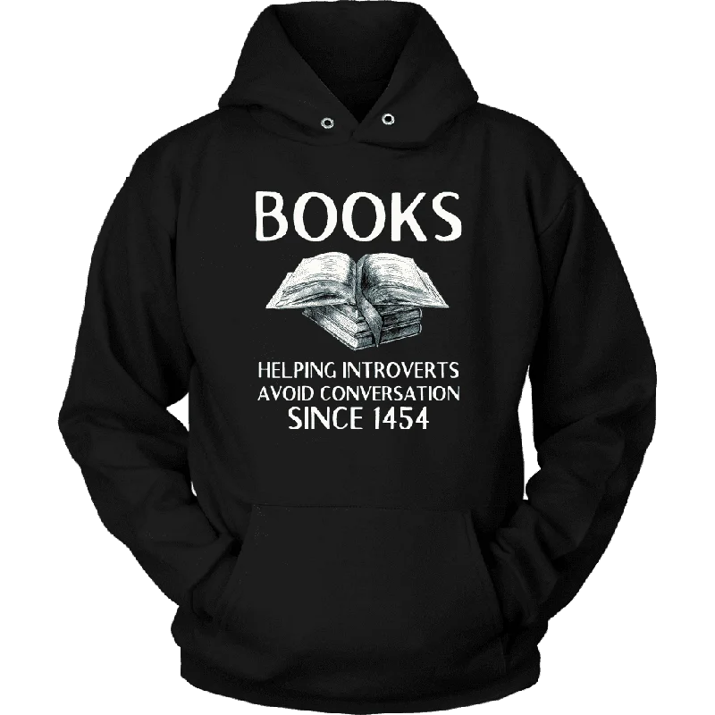"Books" Hoodie Hoodie with Ribbed Hem Stretchable Secure