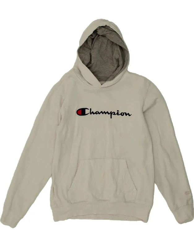 CHAMPION Womens Graphic Hoodie Jumper UK 18 XL White Cotton Hoodie with Neon Bright Vibrant CHAMPION Womens Graphic Hoodie Jumper UK 18 XL White Cotton Hoodie with Neon Bright Vibrant