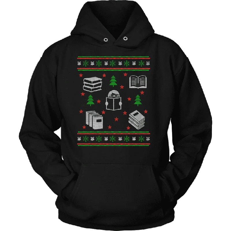 Christmas Bookish Ugly design  Hoodie Hoodie with Turtle Neck Cozy Winter