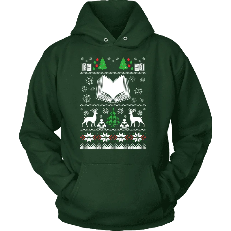 Christmas Ugly  Hoodie Hoodie with Tied Waist Feminine Flattering