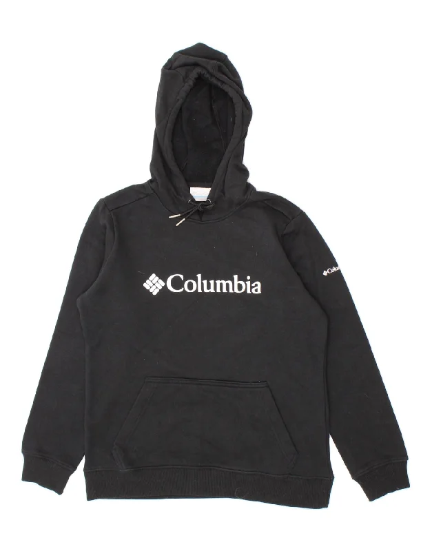 COLUMBIA Mens Graphic Hoodie Jumper Medium Black Cotton Hoodie with Ribbed Hem Stretchable Secure COLUMBIA Mens Graphic Hoodie Jumper Medium Black Cotton Hoodie with Ribbed Hem Stretchable Secure