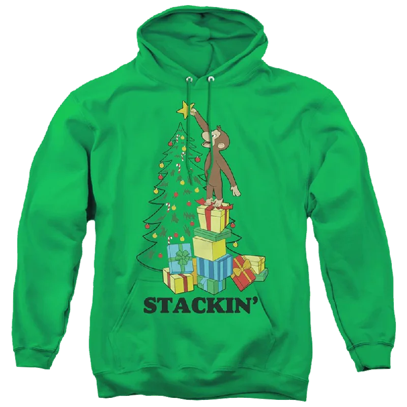 Curious George Stackin - Pullover Hoodie Ruffle Sleeve Feminine