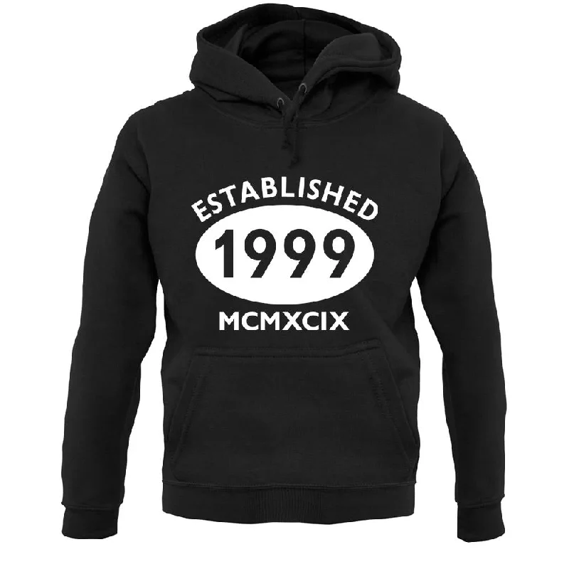Established 1999 Roman Numerals Unisex Hoodie Hoodie with Hem Raw Edge Edgy Unfinished Established 1999 Roman Numerals Unisex Hoodie Hoodie with Hem Raw Edge Edgy Unfinished