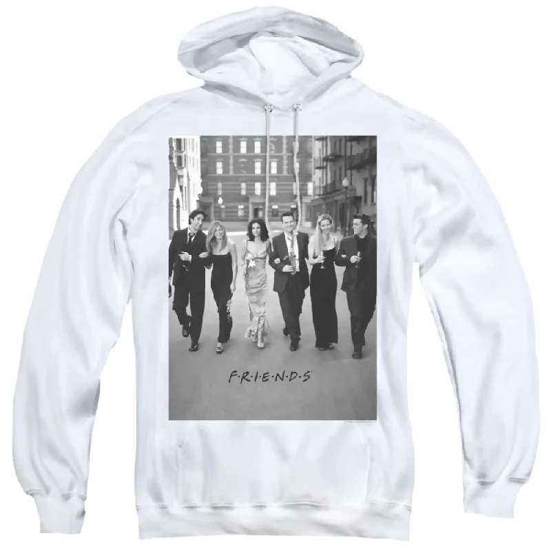 Friends Walk The Streets - Pullover Hoodie Ruffle Sleeve Feminine