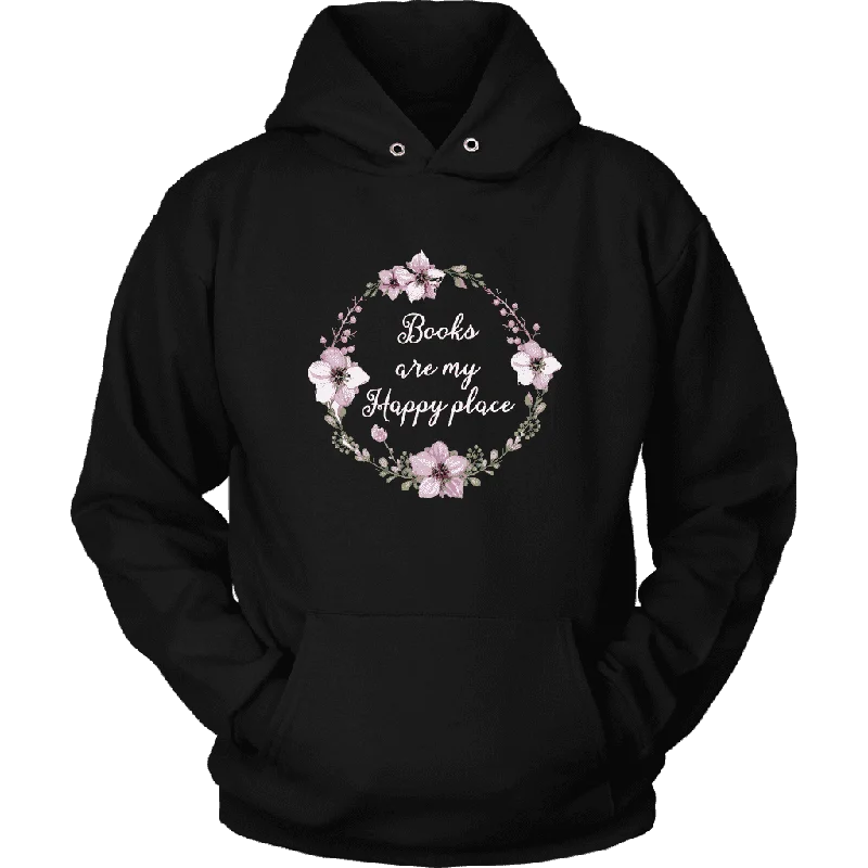 "Happy place" Hoodie Hoodie with Back Slit Movement Comfort