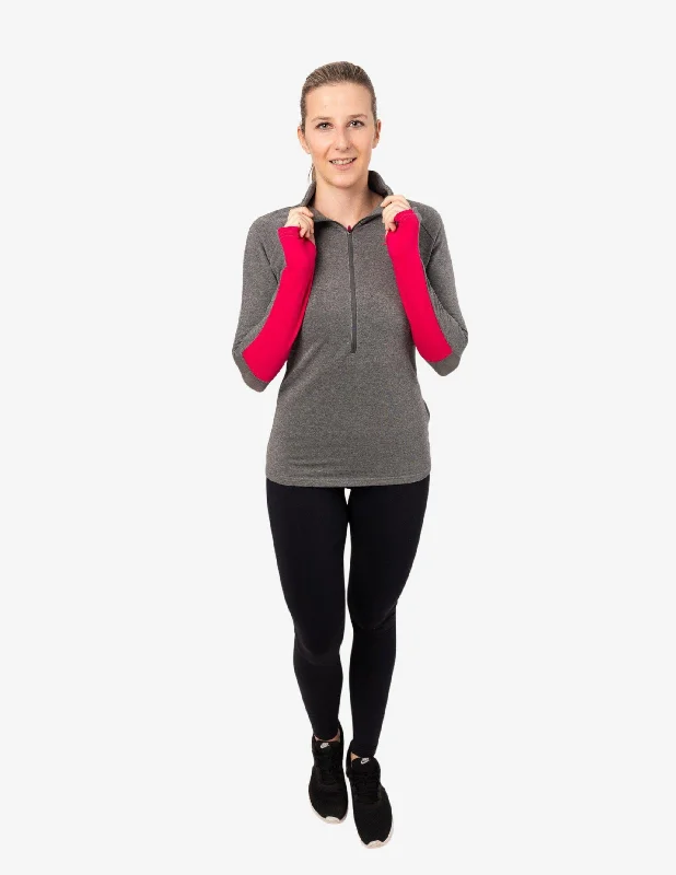 IMPULSE PULLOVER CHARCOAL MARL CRANBERRY Turtleneck Warm Pullover