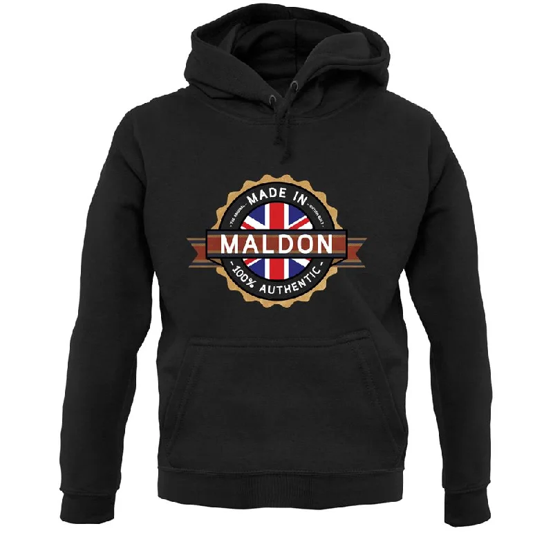 Made In Maldon 100% Authentic Unisex Hoodie Hoodie with Snap Buttons Easy Quick