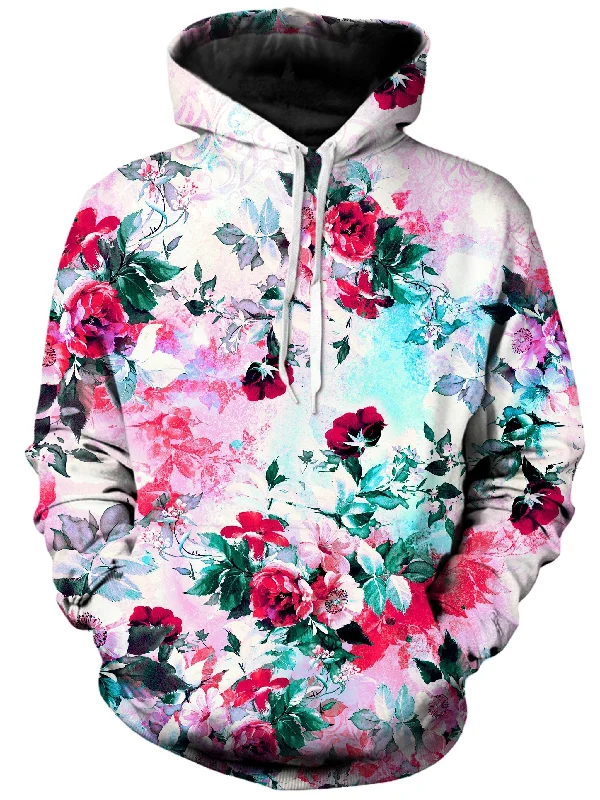Pink Floral Unisex Hoodie Hoodie with Pattern Geometric Abstract
