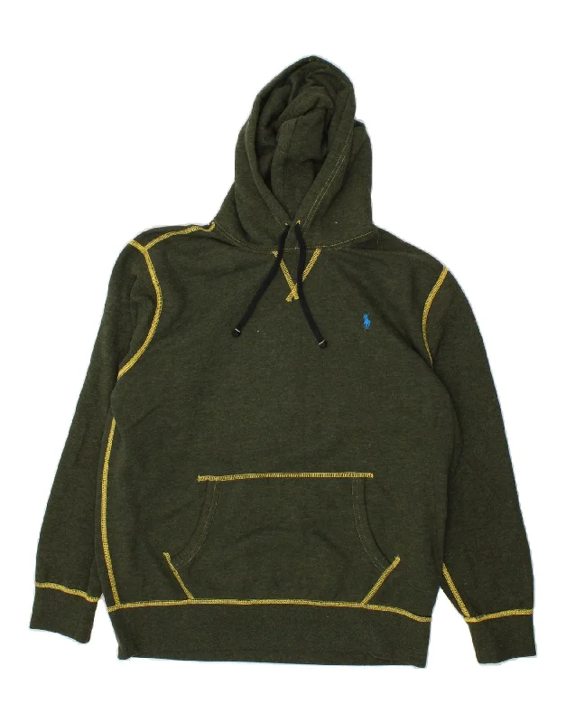 POLO RALPH LAUREN Mens Hoodie Jumper Large Green Cotton Hoodie with Bell Sleeves Flared Feminine POLO RALPH LAUREN Mens Hoodie Jumper Large Green Cotton Hoodie with Bell Sleeves Flared Feminine