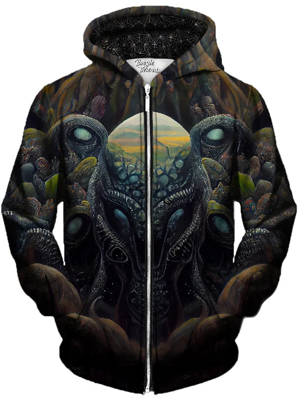 Psychedelic Reflection Unisex Zip-Up Hoodie Hoodie with Gradient Ombre Colorful