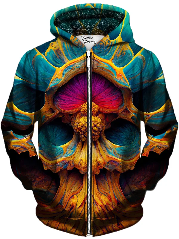 Punctual Revolution Unisex Zip-Up Hoodie Hoodie with Raw Hem Edgy Unfinished