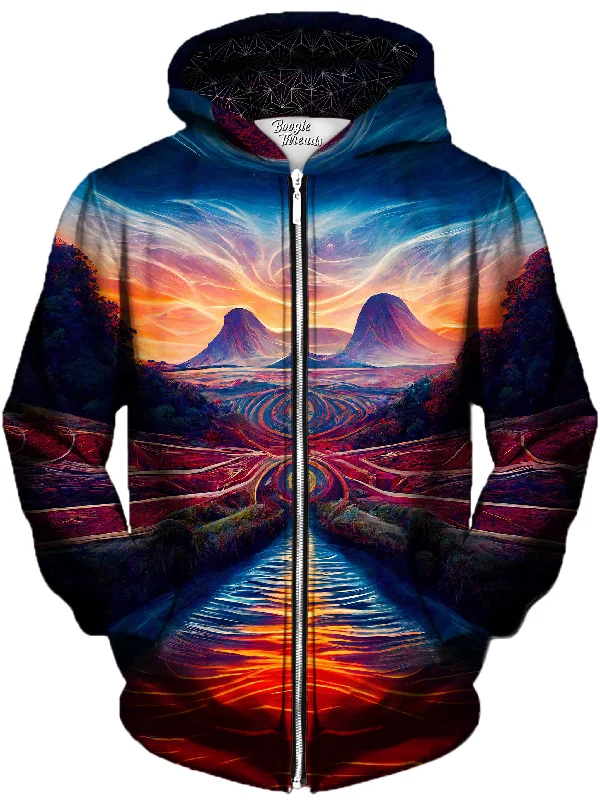 Rightful Obligation Unisex Zip-Up Hoodie Hoodie with Slit Hem Functional Movement