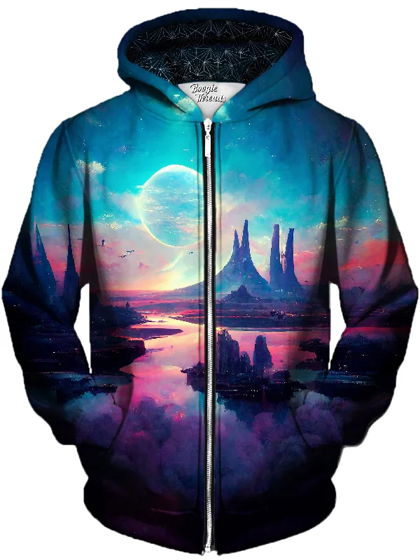 Scintillating Balance Unisex Zip-Up Hoodie Hoodie with Embroidery Detailed Premium