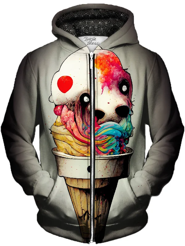 Serene Disturbance Unisex Zip-Up Hoodie Hoodie with Camouflage Military Edgy