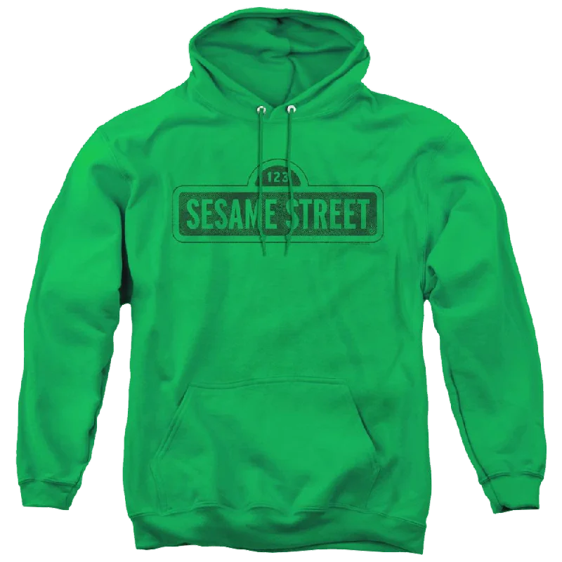 Sesame Street One Color Dark - Pullover Hoodie Kimono Neck Pullover