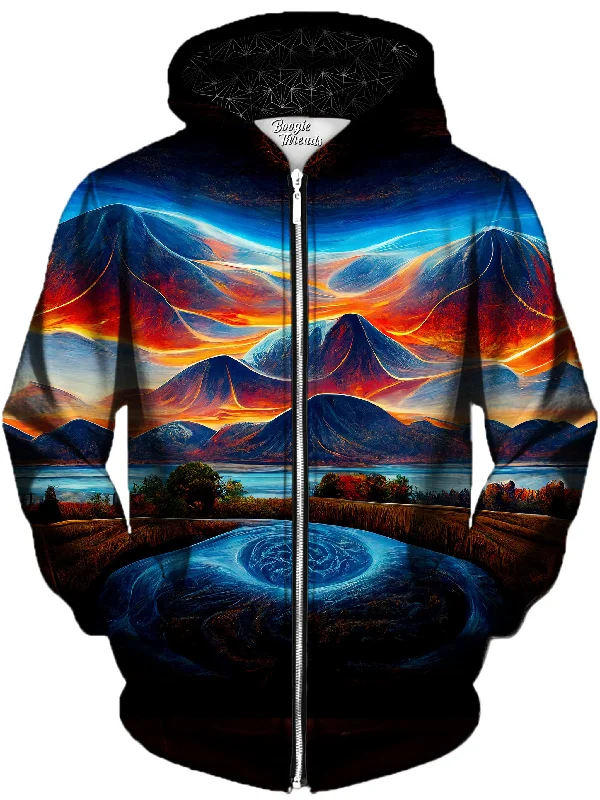Spectacular Breath Unisex Zip-Up Hoodie Cotton Hoodie Fleece Lining Warmth