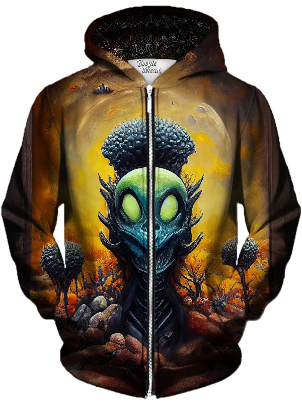 Spiritual Birth Unisex Zip-Up Hoodie Hoodie with Camouflage Military Edgy