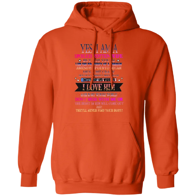Spoiled Wife Pullover Hoodie Flare Sleeve Stylish