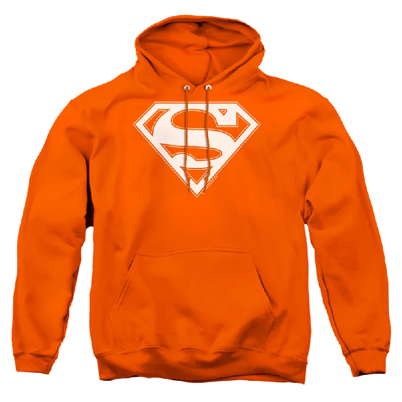 Superman Orange & White Shield - Pullover Hoodie Open Front Cardigan