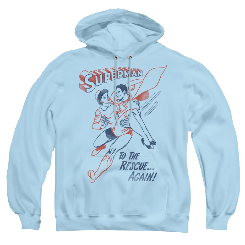 Superman To The Rescue - Pullover Hoodie Scalloped Neck Pullover