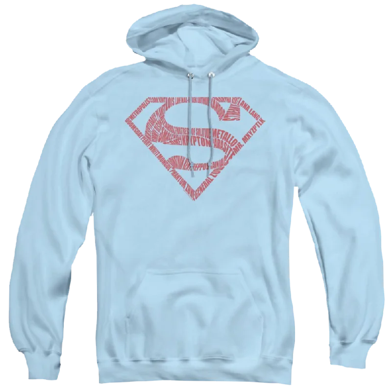 Superman Word Shield - Pullover Hoodie Surplice Neck Pullover