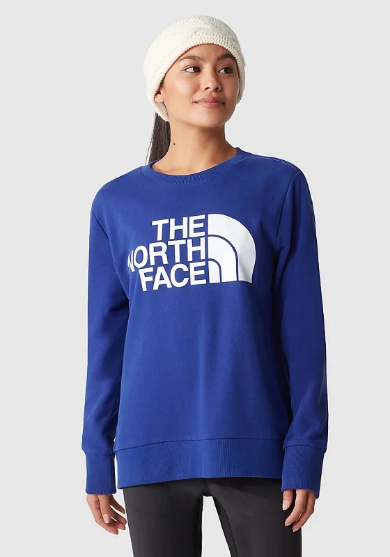 The North Face Womens Crew Neck Sweatshirt, Lapis Blue Hoodie with Sequins Glamorous Eye-catching The North Face Womens Crew Neck Sweatshirt, Lapis Blue Hoodie with Sequins Glamorous Eye-catching