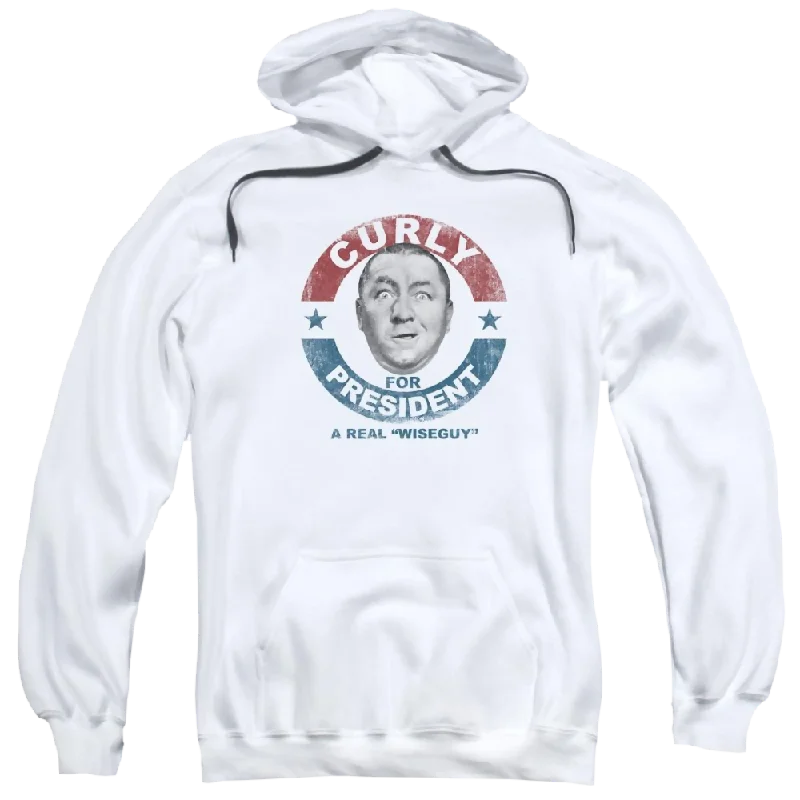 Three Stooges, The Curly For President - Pullover Hoodie Shirred Sleeve Feminine