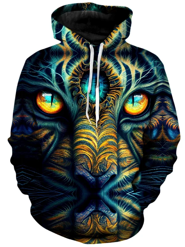 Tiger Eyes Psychedelic Unisex Hoodie Hoodie with Ribbed Cuffs Snug Fit Comfort