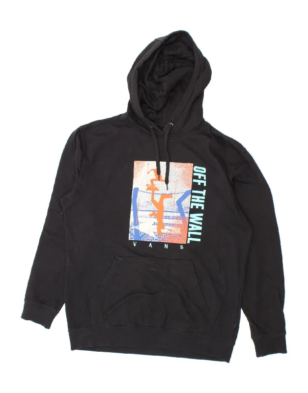 VANS Mens Graphic Hoodie Jumper Large Black Cotton Hoodie with Earth Tones Natural Calm VANS Mens Graphic Hoodie Jumper Large Black Cotton Hoodie with Earth Tones Natural Calm