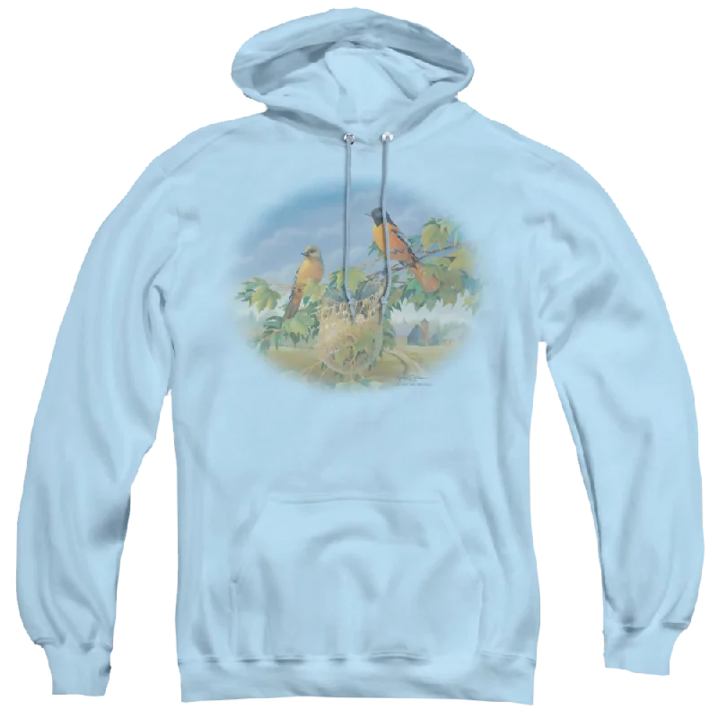 Wild Wings Orioles And Farm - Pullover Hoodie Ruffle Neck Pullover